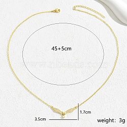 Elegant 18K Gold Wing Pendant Necklace with Zircon for Women(RA4545)