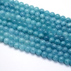 Natural Blue Quartz Beads Strands, Dyed, Round, 8mm, Hole: 1mm, about 46~50pcs/strand, 15 inch(G-O047-07-8mm)
