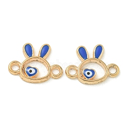 Alloy Enamel Links Connector Charms, Golden, Blue, Rabbit, 11.5x15x1.5mm, Hole: 1.8mm(ENAM-S003-01J)