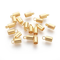 304 Stainless Steel Cord Ends, Real 18K Gold Plated, 9x4mm, Hole: 2mm, Inner Diameter: 3mm(STAS-L215-09B)