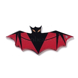 Halloween Theme Opaque Printed Acrylic Pendants, Bat, 22.5x50x2.5mm, Hole: 1.5mm(SACR-Z005-01A)