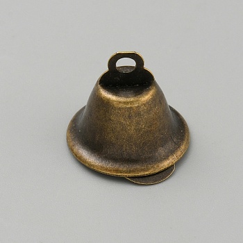 Iron Bell Pendants, Antique Bronze, 20.5x16mm, Hole: 2mm