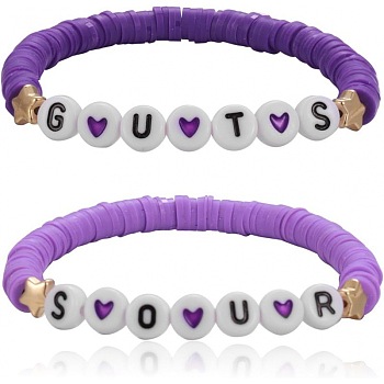 New Purple Soft Ceramic Letter Bracelet