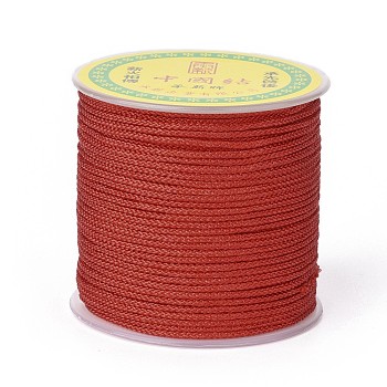 Polyester Braided Cord for Jewelry Making, FireBrick, 2mm, about 27.34 yards(25m)/roll