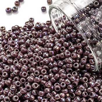TOHO Round Seed Beads, Japanese Seed Beads, (412) Opaque AB Lavender, 11/0, 2.2mm, Hole: 0.8mm, about 1110pcs/10g, 10g/bottle
