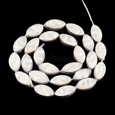 Plating Natural Freshwater Shell Beads Strands(SHEL-N026-228)-2