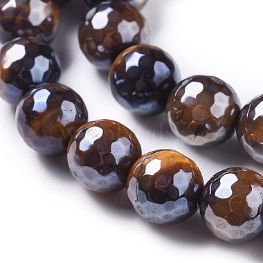 Electroplated Natural Tiger Eye Beads Strands(G-F660-01-8mm)-3