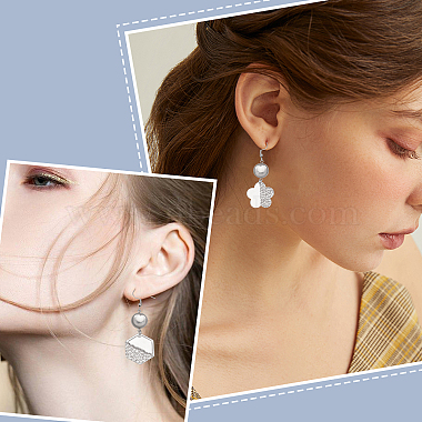 16 paires 8 styles de boucles d'oreilles pendantes en forme de dôme en verre vierge(EJEW-AB00007)-6