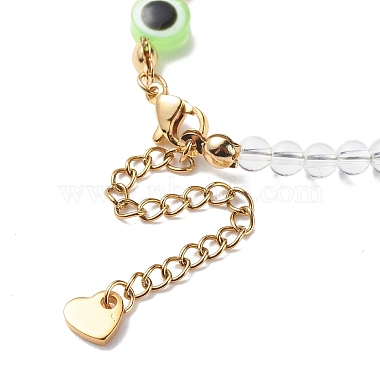 Bracelet et collier en perles de mauvais œil en cristal de quartz naturel et résine(SJEW-JS01253)-5
