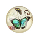 Butterfly Printed Glass Half Round/Dome Cabochons(GGLA-N004-14mm-C)-2