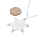 Synthetic Hematite & Glass Beaded Snowflake Pendant Necklace(NJEW-JN04272)-3
