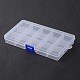Stationary 15 Compartments Rectangle Plastic Bead Storage Containers(X-CON-M005-02)-1