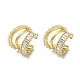 Rack Plating Brass Pave Clear Cubic Zirconia 3-Strand Cuff Earrings for Women(EJEW-P280-04G)-1