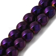 Electroplated Non-Magnetic Synthetic Hematite Beads Strands, Long-Lasting Plated, Twist, Purple Plated, 8mm, Hole: 1.3mm, about 49pcs/strand, 16.54''(42cm)(G-P518-05I-01)