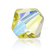 Preciosa&reg Crystal Beads, Czech Crystal, Bicone(451 69 302 Rondelle), 80250 20000 Acid Yellow AB 2x, 4mm(Y-PRC-BA4-80250-20000)