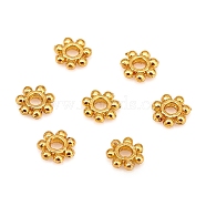 Alloy Daisy Spacer Beads, Long-Lasting Plated, Flower, Golden, 5x1mm, Hole: 1.4mm(X-KK-D160-04G)