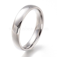 304 Stainless Steel Finger Rings, Plain Band Rings, Stainless Steel Color, US Size 6~9, Inner Diameter: 16~19mm(RJEW-F110-07P)