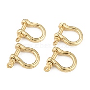 Brass D-Ring Anchor Shackle Clasps, for Bracelets Making, Raw(Unplated), 25x25x7mm, Hole: 2.5mm(KK-WH0020-02)