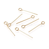 304 Stainless Steel Eye Pins, Golden, 17~18x0.6mm, Hole: 2mm(STAS-L238-005B-G)