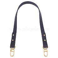Microfiber Leather Bag Straps, with Alloy Swivel Clasps, Bag Replacement Accessories, Black, 59.5x1.75x1.15cm(FIND-WH0003-54A)