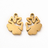 Ion Plating(IP) 304 Stainless Steel Charms, Flower, Golden, 13x9.5x1.4mm, Hole: 1.4mm(STAS-M089-33G)