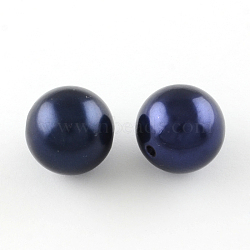 Round ABS Plastic Imitation Pearl Beads, Midnight Blue, 20mm, Hole: 2mm, about 120pcs/500g(OACR-R053-24)