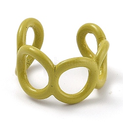 Alloy Enamel Cuff Rings, Open Rings, Round Ring, Dark Khaki, US Size 6(16.5mm)(RJEW-H539-07A)