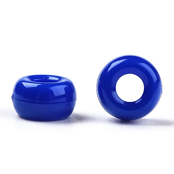 Opaque Acrylic Beads, Rondelle, Blue, 7x4mm, Hole: 3mm, about 4545pcs/500g