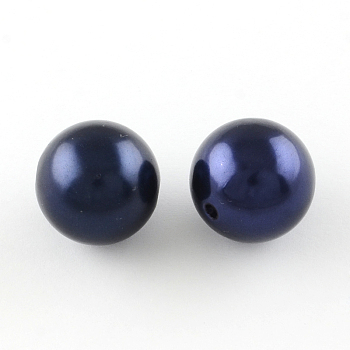 Round ABS Plastic Imitation Pearl Beads, Midnight Blue, 20mm, Hole: 2mm, about 120pcs/500g
