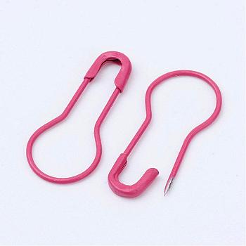 Iron Calabash Pins, Knitting Stitch Marker, Hot Pink, 22x10x2mm, Pin: 0.7mm