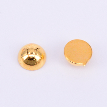ABS Plastic Imitation Pearl Beads, Half Round, Gold, 3: 6x3mm, about 100pcs/bag