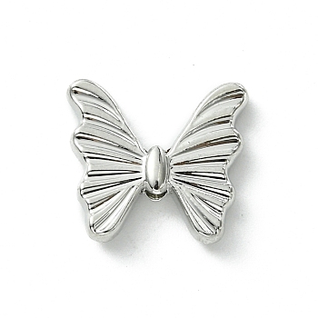 Alloy Beads, Butterfly, Platinum, 14x14x3mm, Hole: 1.5mm