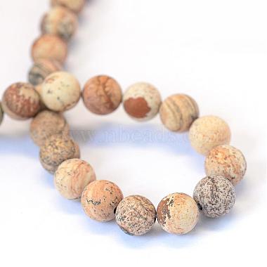 Frosted Natural Picture Jasper Round Bead Strands(G-E334-8mm-26)-3