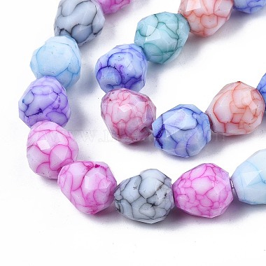 Opaque Baking Painted Crackle Glass Beads Strands(EGLA-N006-025)-3