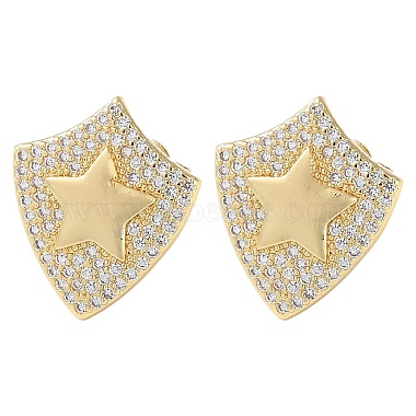 Clear Star Brass+Cubic Zirconia Stud Earrings