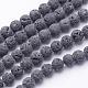 Unwaxed Natural Lava Rock Bead Strands(G-F309-4mm)-1