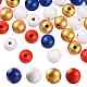 160 pcs 4 couleurs 4 juillet fête de l'indépendance américaine perles rondes en bois naturel peint(WOOD-LS0001-01A)-1