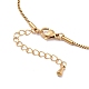 Glass Heart Charm Bracelet with Box Chains(BJEW-E075-01G)-4