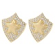 Rack Plating Brass Micro Pave Cubic Zirconia Stud Earrings(EJEW-M230-15G)-1