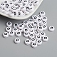 Flat Round with Letter Q Acrylic Beads(X-PL37C9070-Q)-1