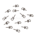 Non-Tarnish 304 Stainless Steel Screw Eye Pin Peg Bails, For Half Drilled Beads, Stainless Steel Color, 10.5x4mm, Hole: 2mm, Pin: 1.5mm(X-STAS-E076-05)