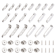 100Pcs 5 Style 304 Stainless Steel Pin Brooch Findings, Back Bar Pins & Lapel Pin Backs, Butterfly Clutches, Stainless Steel Color, 11.5~26.5x4~5mm, Pin: 0.6~1mm, 20Pcs/style(STAS-UN0045-21)