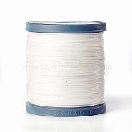 Waxed Polyester Cord, Micro Macrame Cord, Bracelets Making Cord, for Leather Projects, Handcraft, Bookbinding, Flat, White, 0.8x0.2mm, about 164.04 yards(150m)/roll(YC-E002-0.8mm-B634)
