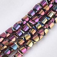 Electroplate Glass Beads Strands, Faceted, Colorful, 6x6x4mm, Hole: 1.2mm, about 100pcs/strand, 15.7 inch(EGLA-S179-01A-A03)