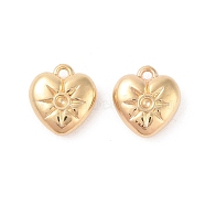 CCB Plastic Pendants, Heart with Sun, Golden, 15x14x5mm, Hole: 1.5mm(CCB-N006-32G)