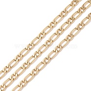 Ion Plating(IP) 304 Stainless Steel Mother-Son Chains, Unwelded, Decorative Chain, Golden,  4.5x11x1.2mm, 4.9x6x1.2mm(CHS-K001-84G)