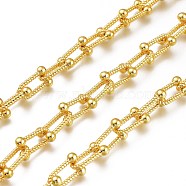 Alloy Link  Chains, Long-Lasting Plated, Unwelded, Cadmium Free & Lead Free, with Spool, Golden, Link: 16.5x9.5x4mm(LCHA-H004-14G)