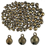 240Pcs 3 Style Brass Charms, Bell, Antique Bronze, 8~12.5x6~9.5mm, Hole: 1.5~2mm(KK-CA0003-10)