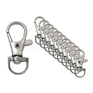 Alloy Swivel Lobster Claw Clasps, Swivel Snap Hook, Cadmium Free & Nickel Free & Lead Free, Gunmetal, 35x13mm, Hole: 8.5mm(TIBE-YW0001-54B)