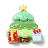 Christmas Opaque Resin Cabochons, for Jewelry Making, Christmas Tree, 25x23x7.5mm(RESI-K030-02J)